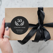 Name des Schwarz-weißen Unternehmens Runder Aufkleber