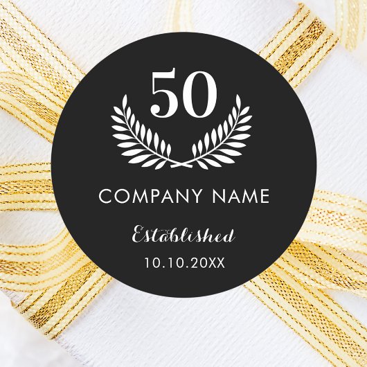 Name des Schwarz-weißen Unternehmens Runder Aufkleber