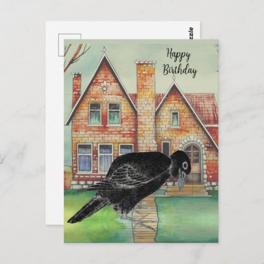 Name des schwarzen Crow-House | Postkarte (Vorne/Hinten)