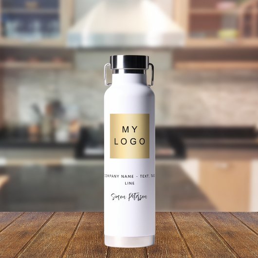 Name des schwarzen Firmenlogos Trinkflasche