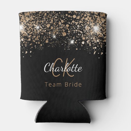 Name des schwarzen Glitzer in Team Bride Dosenkühler (Rückseite)