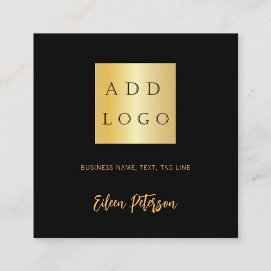 Name des schwarzen Goldes QR-Logo Quadratische Visitenkarte (Vorderseite)