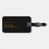 Name des schwarzen Goldmonogramms Gepäckanhänger (Rückseite horizontal)