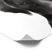 Name des schwarzen Labrador-Aquarells Poster (Ecke)