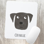 Name des schwarzen Labradors Retriever Mousepad<br><div class="desc">Ein lustiger Black Labrador Retriever Hund,  der dich zum Lächeln bringt. Ändern oder entfernen Sie den Namen,  der angepasst werden soll. Originelle Kunst von Nic Squirrell.</div>