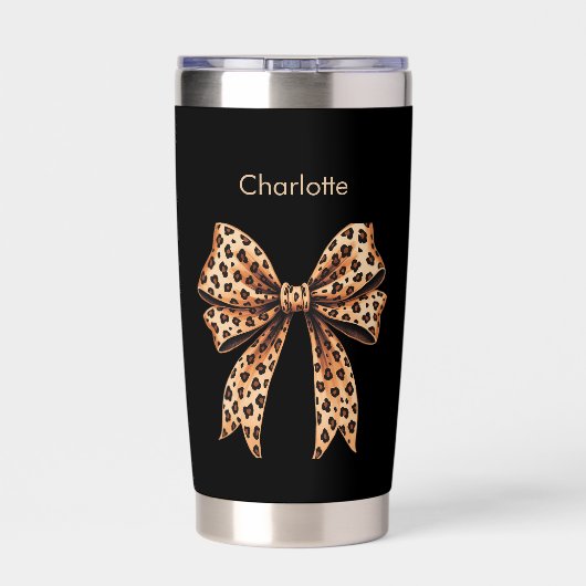 Name des schwarzen Leopardenbogens Thermobecher (Rückseite)