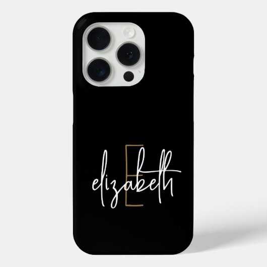 Name des Schwarzen Monogramms Case-Mate iPhone Hülle (Rückseite)