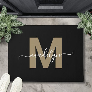 Name des Schwarzen Monogramms Fußmatte