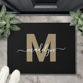 Name des Schwarzen Monogramms Fußmatte