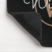 Name des schwarzen Monogramms Mousepad (Ecke)