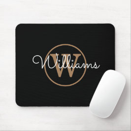 Name des schwarzen Monogramms Mousepad