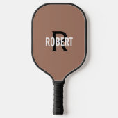 Name des schwarzen Monogramms Pickleball Schläger (Rückseite)