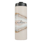 Name des schwarzen Skripts auf Marble & Gold Glitz Thermosbecher (Vorderseite)