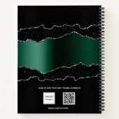 Name des schwarzen Smaragdgrün-Agode Notizblock (Rückseite)