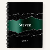 Name des schwarzen Smaragdgrün-Agode Notizblock (Vorderseite)