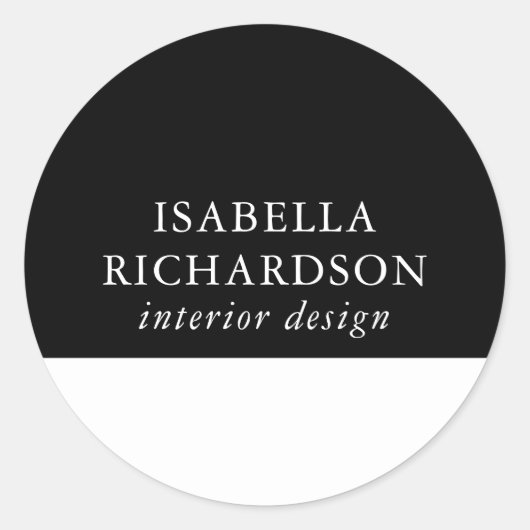 Name des schwarzen und weißen Farbblocks Runder Aufkleber (Vorderseite)