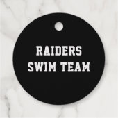 Name des schwimmenden Teams oder eigener Text für Geschenkanhänger (Rückseite)
