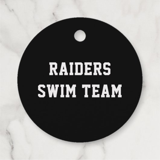 Name des schwimmenden Teams oder eigener Text für Geschenkanhänger (Rückseite)