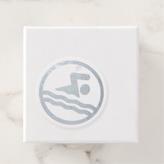 Name des schwimmenden Teams oder eigener Text für Geschenkanhänger (Mit Box)