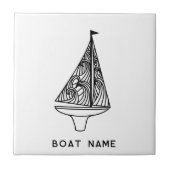 Name des Segelbootes Fliese (Vorderseite)