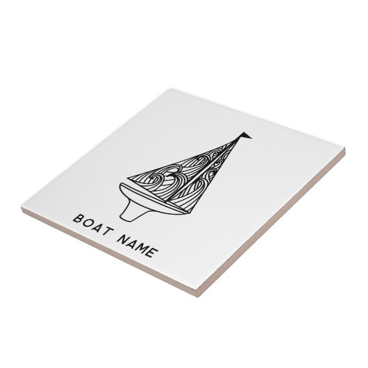 Name des Segelbootes Fliese (Seite)