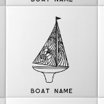 Name des Segelbootes Fliese<br><div class="desc">Fügen Sie Ihren eigenen Bootsnamen zu diesem modernen Segelschiff-Design hinzu. Ideal für ein Boot,  einen See oder ein Strandhaus oder für alle,  die Lieben segeln.</div>