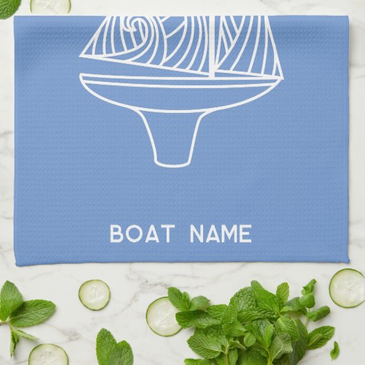 Name des Segelbootes Geschirrtuch (Gefaltet)