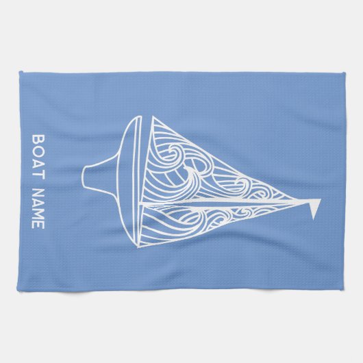 Name des Segelbootes Geschirrtuch (Horizontal)