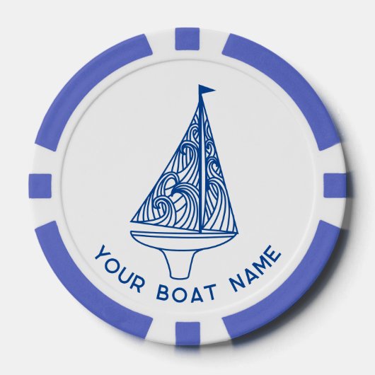 Name des Segelbootes Pokerchips (Vorderseite)