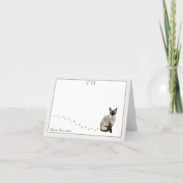 Name des Siamesen Katzengraugrundes Monogramm Dankeskarte