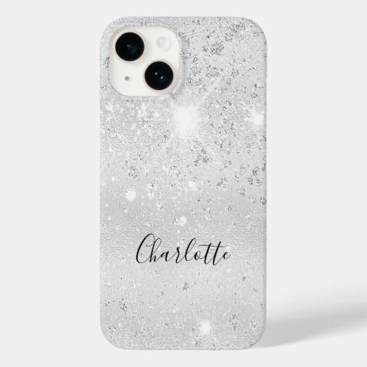 Name des silbernen Glitzer Case-Mate iPhone Hülle (Rückseite)