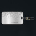Name des silbernen Glitzer Gepäckanhänger<br><div class="desc">Silber-Imitate belichten metallischen Sparkle-Glitzer,  Markenname für gebürstetes Metall und Anfangsbeutel oder Gepäckmarke. Das macht den perfekten 16 Geburtstag,  Hochzeit,  Brautparty,  Jubiläum,  Babydusche oder Junggeselinnen-Abschied Geschenk für jemanden,  der Lieben glamourösen Luxus und schicke Stile.</div>