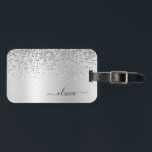 Name des silbernen Glitzer Metal Monogram Gepäckanhänger<br><div class="desc">Silber-Imitate belichten metallischen Sparkle-Glitzer,  Markenname für gebürstetes Metall und Anfangsbeutel oder Gepäckmarke. Das macht den perfekten 16 Geburtstag,  Hochzeit,  Brautparty,  Jubiläum,  Babydusche oder Junggeselinnen-Abschied Geschenk für jemanden,  der Lieben glamourösen Luxus und schicke Stile.</div>