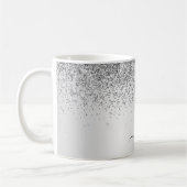 Name des silbernen Glitzer Metal Monogram Kaffeetasse (Links)