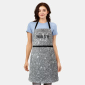 Name des silbernen Glitzer Schürze (Getragen)