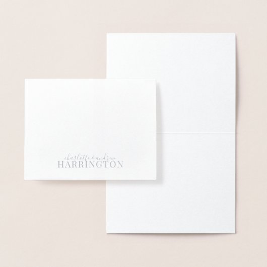 Name des Silbertabletts Monogramm Folienkarte (Anzeige)