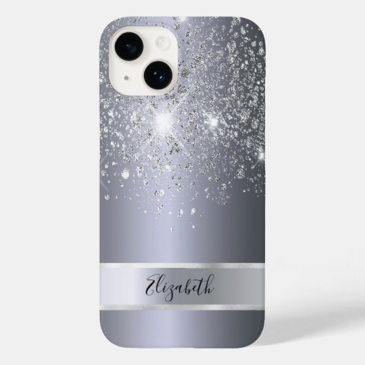 Name des Silver Glitzer Case-Mate iPhone Hülle (Rückseite)