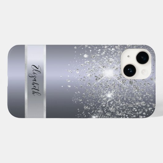 Name des Silver Glitzer Case-Mate iPhone Hülle (Rückseite (Horizontal))