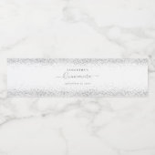 Name des Silver Glitzer Datum Quinceañera Wasserflaschenetikett (Einzelnes Label)