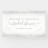 Name des Silver Glitzer Datum Willkommen im Brautp Banner (Horizontal)