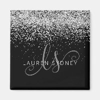 Name des Silver Glitzer Glam Monogram