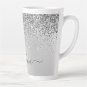 Name des Silver Glitzer Metal Monogram Milchtasse (Rechts)