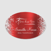 Name des Silver Glitzer Red Foil Namensschild (Vorderseite)