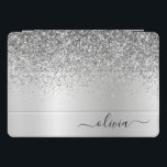 Name des Silver Glitzer Sparkle Glam Metal Monogra iPad Pro Cover<br><div class="desc">Silber Imitats belichten metallische Sparkle Glitzer gebürstete Metal Monogramm Name Laptop Gehäuse. Das macht den perfekten 16 Geburtstag,  Hochzeit,  Brautparty,  Jubiläum,  Babydusche oder Junggeselinnen-Abschied Geschenk für jemanden,  der Lieben glamourösen Luxus und schicke Stile.</div>