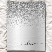 Name des Silver Glitzer-Sparkle-Metal-Monogramms Fleecedecke