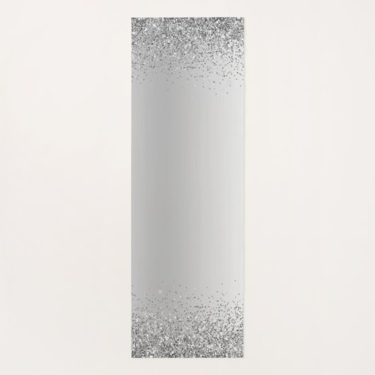 Name des Silver Glitzer-Sparkle-Metal-Monogramms Yogamatte (Rückseite)