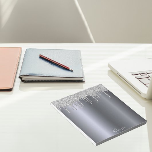 Name des Silver Glitzer Tropfens Notizblock