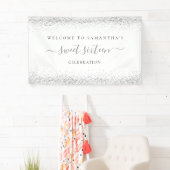 Name des Silver Glitzer - Willkommen in 16 . Gebur Banner (Insitu)