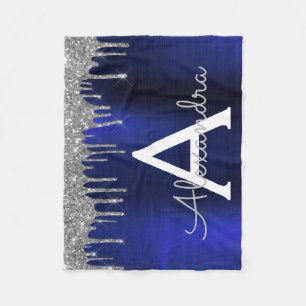 Name des Silver Navy Blue Glitzer-Sparkons Fleecedecke