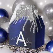 Name des Silver Navy Blue Glitzer-Sparkons Geschenkschachtel